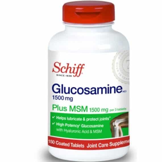 Glucosamina - Schiff Glucosamine 1500mg Plus MSM and Hyaluronic Acid, 150 tablets - Joint Supplement