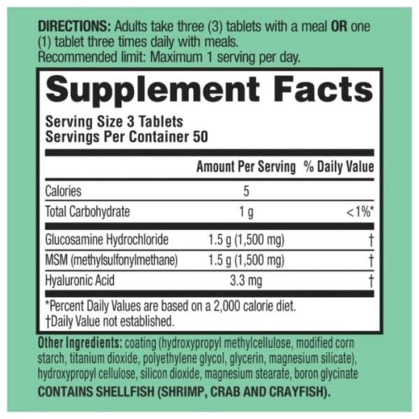Glucosamina - Schiff Glucosamine 1500mg Plus MSM and Hyaluronic Acid, 150 tablets - Joint Supplement - Image 9