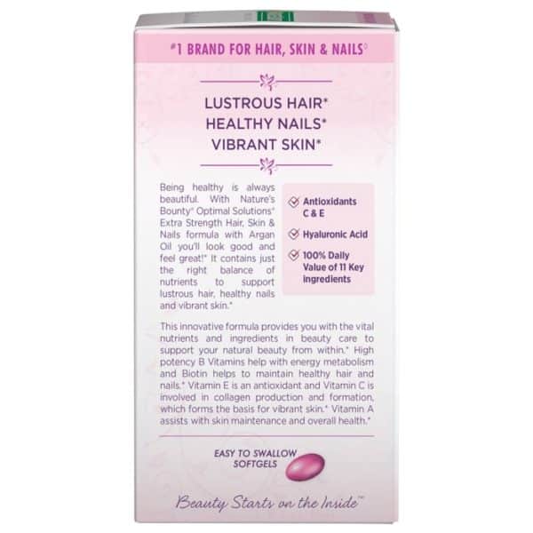 Nature's Bounty Optimal Solutions Hair Skin & Nails Extra Strength - Image 3