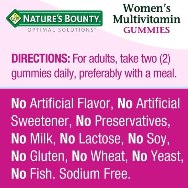 Nature's Bounty Optimal Solutions Women's Multivitamin, 80 Gummies - Image 3
