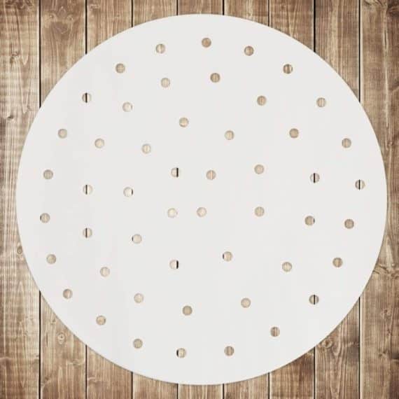 Forro de Bambu Antiaderente Perfurado para Fritadeiras (Air Fryers) 9 pol x 100 peças