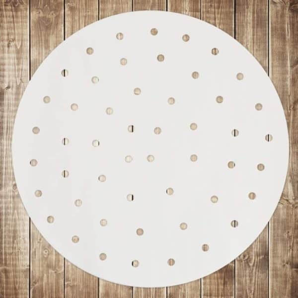Forro de Bambu Antiaderente Perfurado para Fritadeiras (Air Fryers) 9 pol x 100 peças