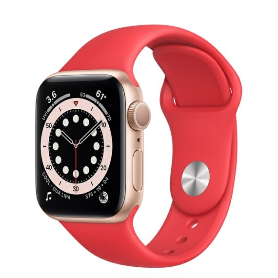 Apple - New Apple Watch Series 6 (GPS + Cellular, 40mm) - Aluminum Case with Sport Band - Red